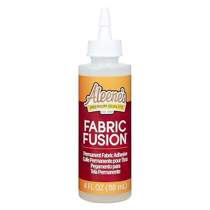 Aleene's Fabric Fusion Permanent Fabric Adhesive 4 fl. oz. Washable Fabric Glue for Clothes, Denim, Leather, Patches, Polyester, Cotton, Fabrics, Dries Flexible