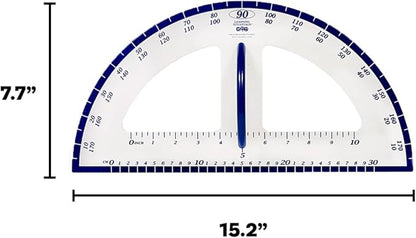 LEARNING ADVANTAGE Magnetic Dry Erase Protractor - Geometry Measurement Tool - for Whiteboards and Chalkboards - Teach Geometric Math Concepts - Angles and Shapes (7591)