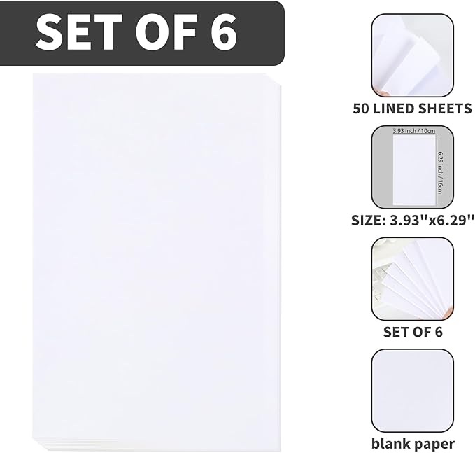 6 Pack Note Pads Memo Pads Small Notepad 50 Sheets 4X6 note pad Scratch Pads for Writing Blank Scratch Pads (6)