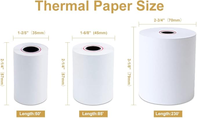 OausTect Credit Card Paper Rolls Thermal 2 1/4 X 50 Adding Machine Paper Rolls for POS Printer/Cash Register Machine, 200 Rolls