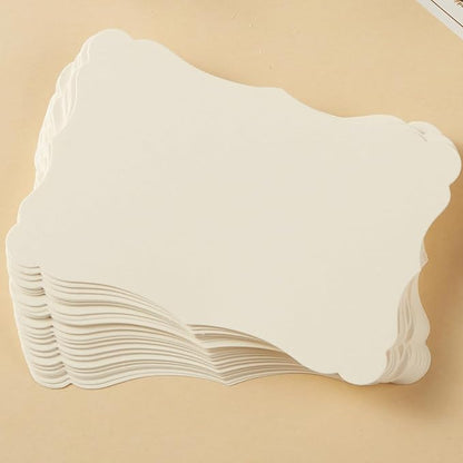 50 Pack Blank Kraft Cards Cardstock Thick Paper Brown Greeting Cards for DIY Gift Card Menus, Baby Shower and Wedding Invitations (Cream, 4x6IN)