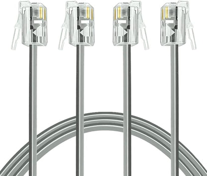 NECABLES 2Pack Phone Cord 15 ft Telephone Cord Phone Cable RJ11 6P4C Male to Male for Landline Phone and Fax - 15 Feet