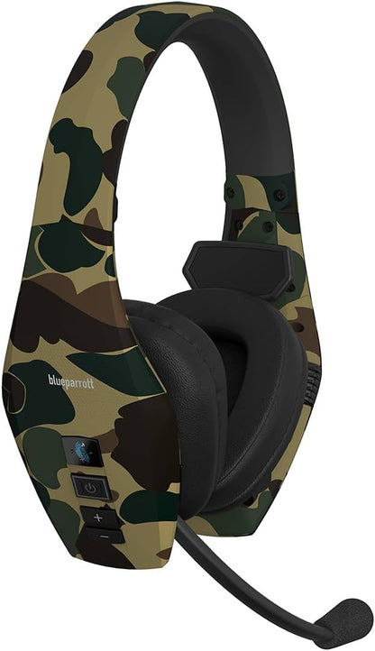 BlueParrott S650-XT Bluetooth – 2-in-1 Convertible Stereo to Mono Headset with Activate Noise Cancellation and Up to 36 Hours of Talk time, Fred Bear Camouflage