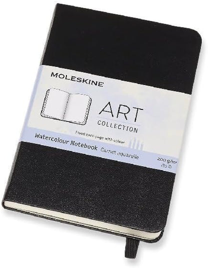 Moleskine Art Watercolor Notebook, Hard Cover, Pocket (3.5" x 5.5") Plain/Blank, Black, 60 Pages