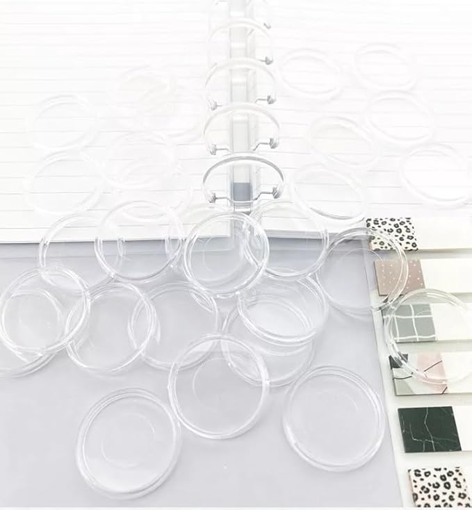 Discbound Expansion Discs, Suitable for Customized Disc Bound Notebooks Planners Journals Binders Scrapbooking, Clear, Plastic, Pack of 11 (1.5 Inch (38mm))