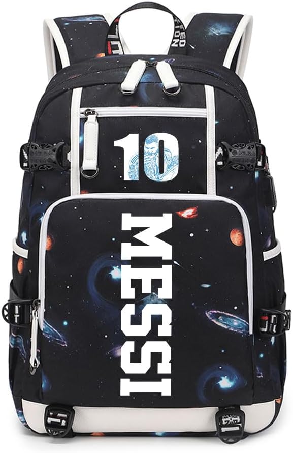 Soccer Superstar M-essi 10 Multifunctional Laptop Backpack Teenage Travel Backpack Fans Schoolbag (G2)