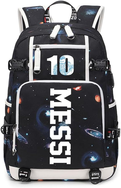 Soccer Superstar M-essi 10 Multifunctional Laptop Backpack Teenage Travel Backpack Fans Schoolbag (G2)