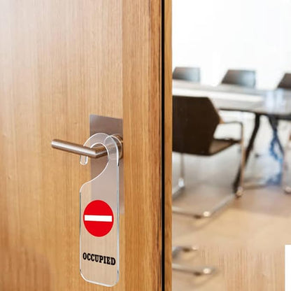 Do Not Disturb Door Sign Engraved Acrylic Hanger Handle Home Decor Acrylic Banner Acrylic Hanging Sign Door Plaque Handmade Office Hanging Sign Occupied