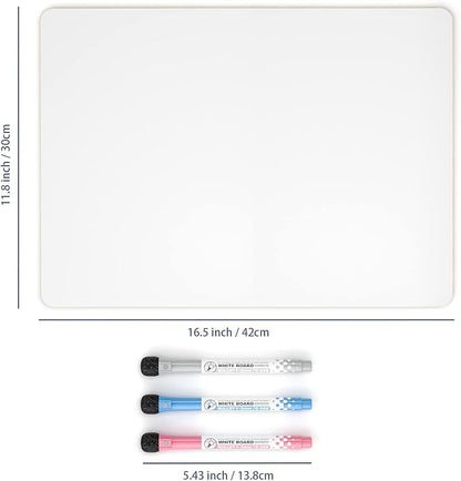 Nicpro 12 x 16 inches Lapboard Small Dry Erase Lap Board Double Sided with 3 Water-Based Pens Learning Mini Whiteboard Portable for Kid Student and Classroom Use