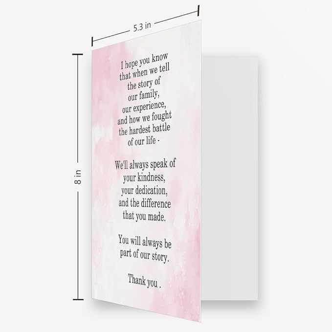 OJsensai Sweet Thank You Card for Doctor Nurse, Appreciation Gifts for Hospital Staff, You Will Always Be Part of Our Story