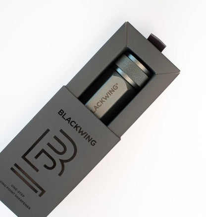 Blackwing One-Step Long Point Sharpener, German Steel Blade, Sharp Curved Point, Machined Aluminum, Grey