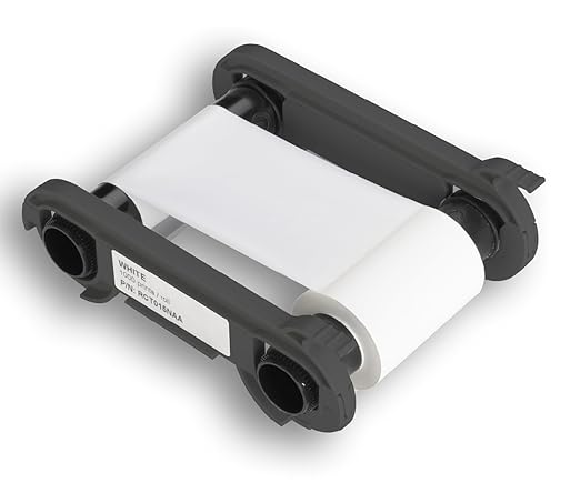 White Monochrome Ribbon - 1,000 Prints - Food-Safe - Compatible with Edikio Printers and Evolis Zenius