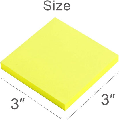 Vanpad Sticky Notes 3x3 Inches,Bright Yellow Self-Stick Pads, Easy to Post for Home, Office, Notebook, 8 Pads/Pack