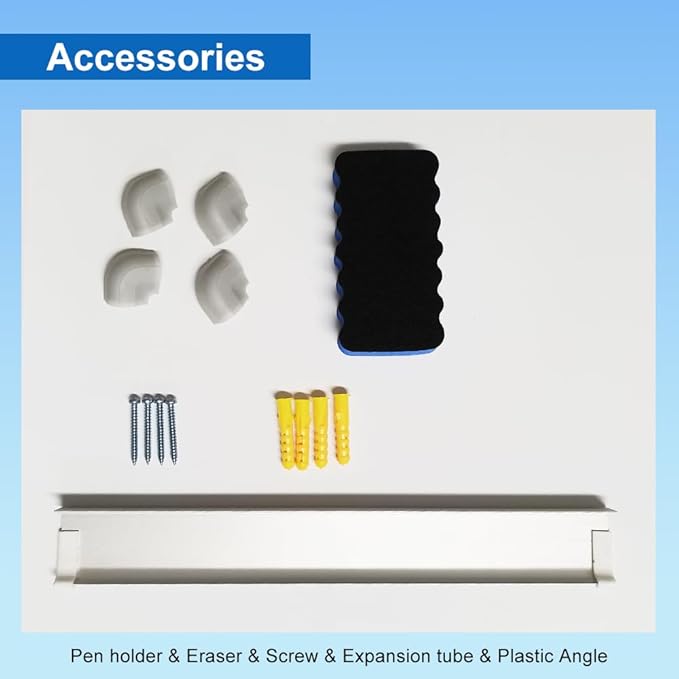 DEVELOP Magnetic White Board Dry Erase, 32 x 44 Inch, Dry Erase Board Aluminum Frame for Wall, Hanging Whiteboard with Detachable Marker Tray for Planning, Kitchen, Memo, School, Home, Office