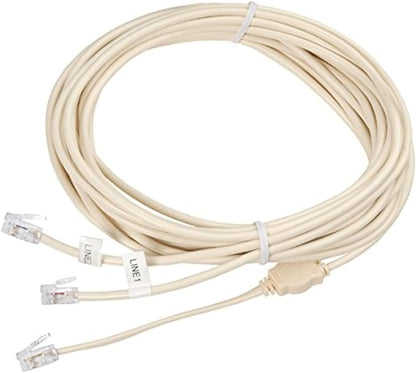 ECS RJ11 Line 1/Line 2 Phone Cable Splitter Adapter - Split a 2 Line Wall Jack Into 2 Separate Single Lines or 2 Single Wall Jacks Into a 2 Line Phone