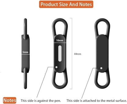 12 Pack Magnetic Pencil Holder Silicone Magnetic Pen Holder for Refrigerator, Magnetic Dry Erase Marker Holder for Whiteboard, Desk, Clipboard, Locker Accessories (4back+4grey+4white)