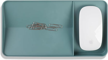 Blue Ginkgo Desk Tray – Korean-Made Organizer for Notes, Pens, Pencils, and Accessories (Double-Sided, Green)