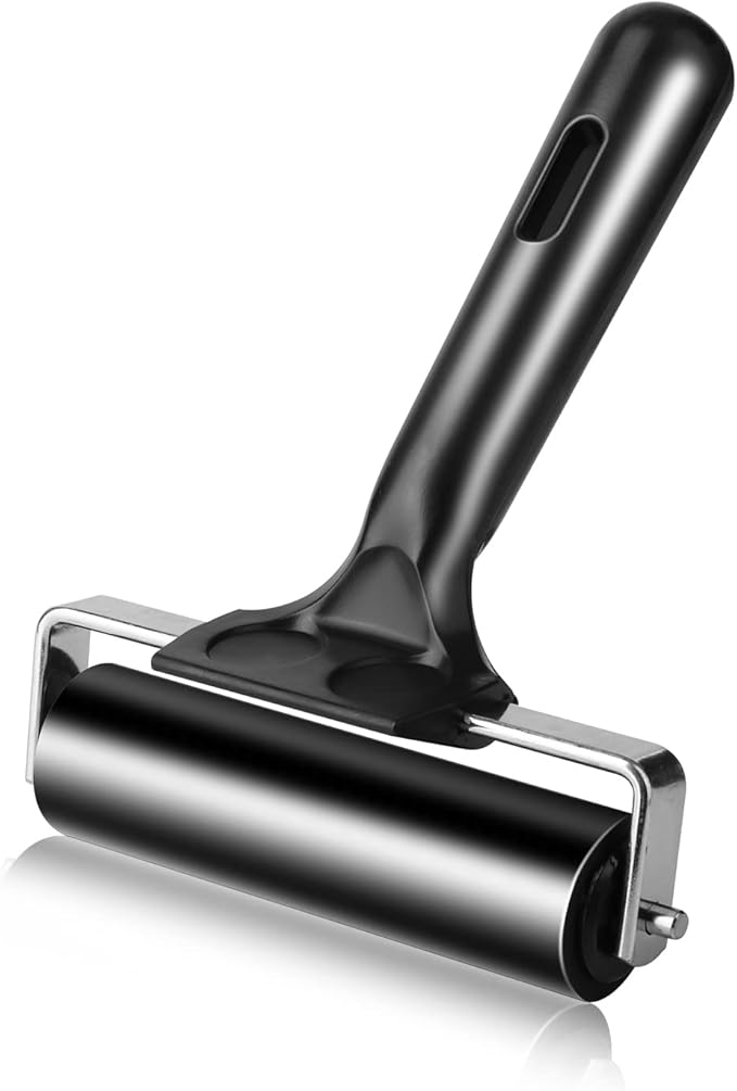 4 Inch Rubber Roller Tool, Rubber Brayer Roller for Printmaking by HRLORKC