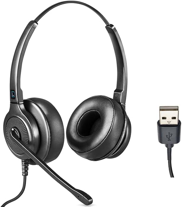 Leitner LH255XL – Headsets for Call Centers – Works with All VoIP Phone Systems – Comfortable for All Day Wear – USB-A