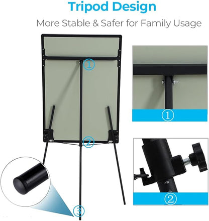 2 Pack Dry Erase Easel 36" x 24", Height Adjustable Magnetic White Board Easel with Tripod Stand, Office Presentation Easel Board with Flipchart Pad, Magnets & Eraser, Black