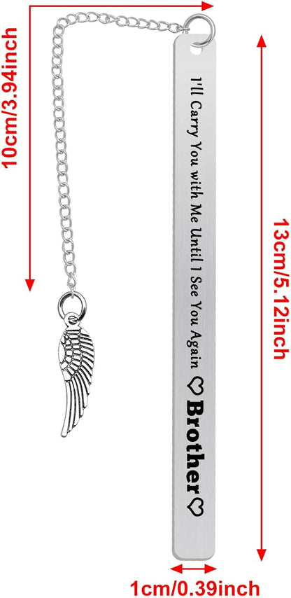 Brother Memorial Bookmark Memorial Gift for Loss of Brother Sympathy Gift for Loss of Brother in Memory of Brother Remembrance Bereavement Gifts for Men Loss of Brother Friends Gifts Book Mark