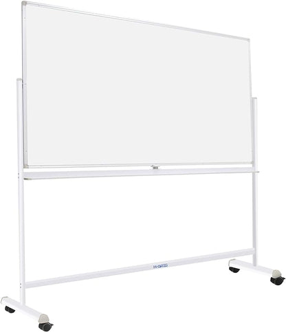 H-Qprobd Mobile Whiteboard 72"x40" Magnetic Dry Erase Board with Stand Double-Sided Rolling Whiteboard for Office, Home & School