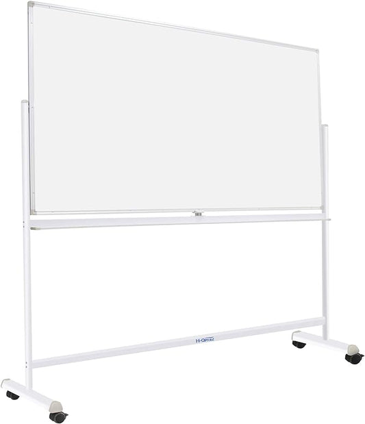 H-Qprobd Mobile Whiteboard 72"x40" Magnetic Dry Erase Board with Stand Double-Sided Rolling Whiteboard for Office, Home & School