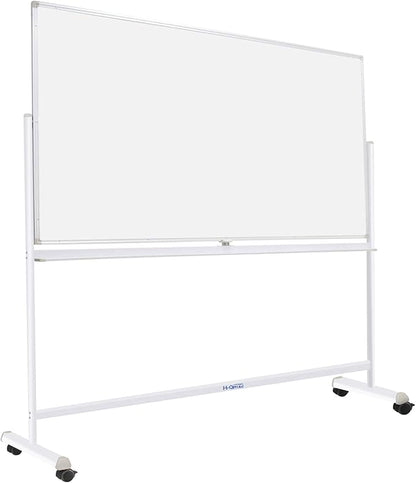 H-Qprobd Mobile Whiteboard 72"x40" Magnetic Dry Erase Board with Stand Double-Sided Rolling Whiteboard for Office, Home & School