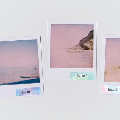 Phomemo D30 Label Tape, for D30 D35 Q30 Q30S Q31 Label Maker, Black on Mermaid Color Sticker Thermal Paper Self-Adhesive Label Maker Tape, 12 x 40mm (3/8" x 11/2") 160 Tapes/Roll, 3-Roll