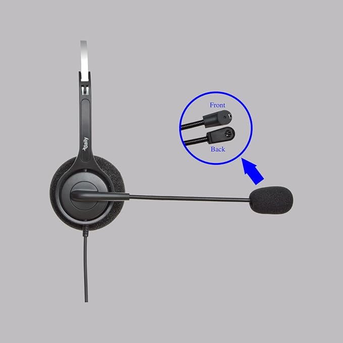 DailyHeadset 2.5 mm Jack Phone Headset On Ear Headphones Hands Free for Cordless Landline Telephones