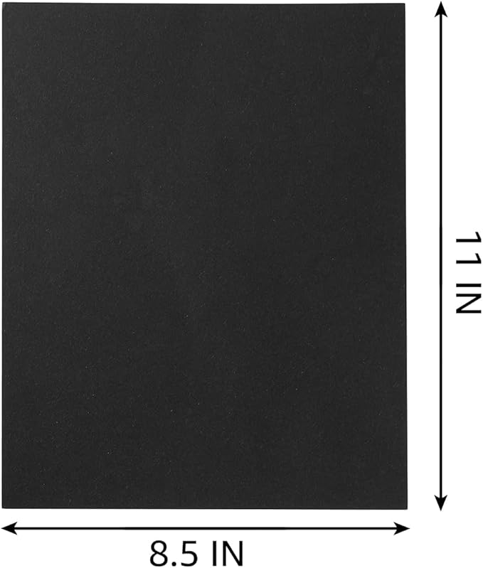 30 sheets Cardstock Paper 8 1/2 x 11 Inches for Crafts and Invitations (Black)