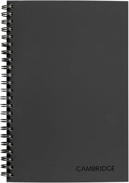 Cambridge Notebook, Business Notebook, 4-7/8" x 8", 80 Sheets, Legal Ruled, QuickNotes Notebook, Flexible Cover, Wirebound, Gray (06096)