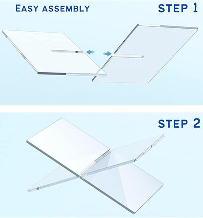 Acrylic Book Display Stand - Cookbook Holder for Kitchen, Clear