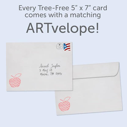 Tree-Free Greetings Teacher Appreciation Cards - Artful Designs - 1 Card + Matching Envelopes - Made in USA - 100% Recycled Paper - 5"x7" - Lighthearted, For Teacher, Awesome Teacher (GO64452)