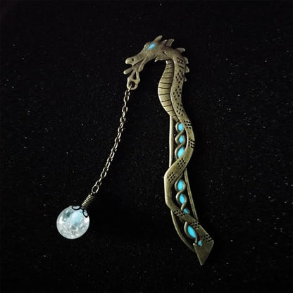Vintage Luminous Metal Sea Horse Bookmark Gifts, Unique Glow in The Dark Bookmark Gift for Men, Women Students, Kids Teachers, Book Lovers, Bookworms (Sea Horse)