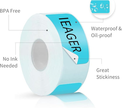 iEager Label Maker Tape, 15mm x 30mm, Blue Sticker Thermal Paper, Household Storage Labels, Self-Adhesive Label Tape, Set of 3