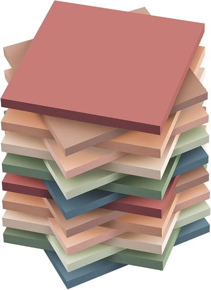 (16 Pack) Sticky Notes 3x3, Vintage Colors, Sticky Pads, Recyclable, Self-Stick Pads, Easy to Post for Home, Office, Notebook