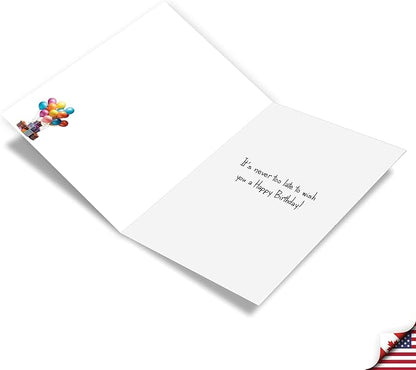 NobleWorks, Funny Birthday Greeting Card for Men with 5 x 7 Inch Envelope (1 Card) Bday Never Too Late Man C10843BDG