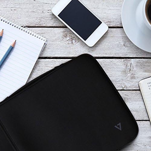 V7 11.6" Water-Resistant Neoprene Ultrabook Sleeve for 12 in Chromebook, 12 in Ultrabook, 11.6 in MacBook Air - CSE5H-BLK-9N