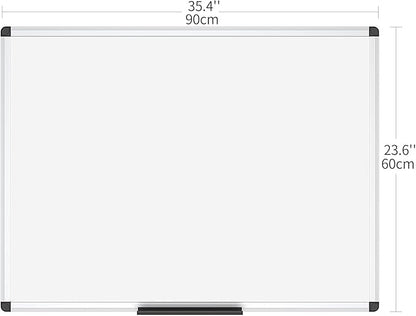 VIZ-PRO Magnetic Dry Erase Board, 36 X 24 Inches, Silver Aluminium Frame