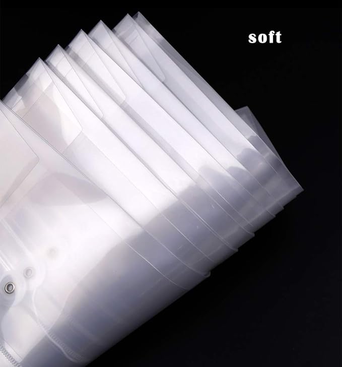 Letter Size Clear Plastic String Envelopes with Expansion File Paper Project Folder Envelope Holder 10Pcs