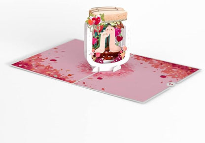 Lovepop Everyday Pop-Up Card for Her, Him, Girls, Boys - 3D Love Greeting Cards - If I was a Worm - 5" x 7" - Blank Note Card & Envelope Included