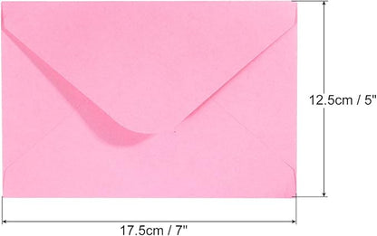 PATIKIL Mini Envelopes, 50 Pack Gift Cards Business Cards Envelope for Invitation Graduation, Pink