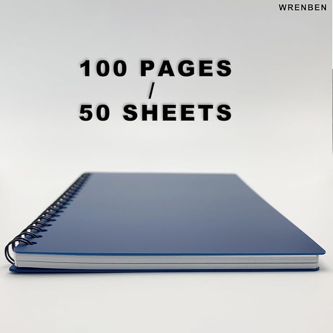 2PCS Field Grid Weatherproof Spiral Notebooks 4.8"x7" with All-Weather Stone Paper and Waterproof PVC Cover, 100 Pages per Pocket Notepad, A6 Medium Memo Steno Pads (Field, Blue)