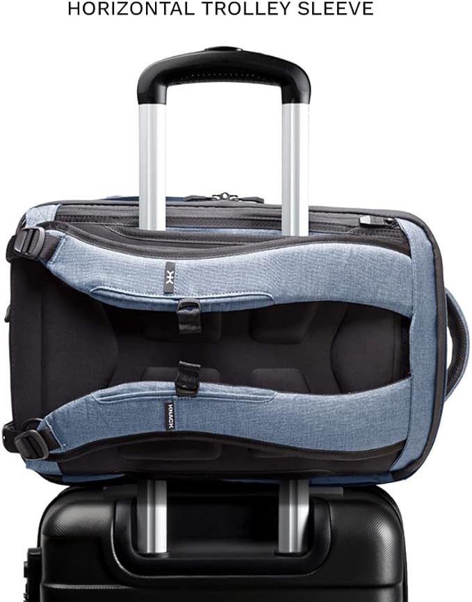 Knack Series 1 Laptop Backpack Fits up to 15 Inch - Knack Bags Carry-On Backpack, TSA Approved, Expandable Travel Backpacks With 3 Day Outfit Capacity (Indigo Blue, Medium)