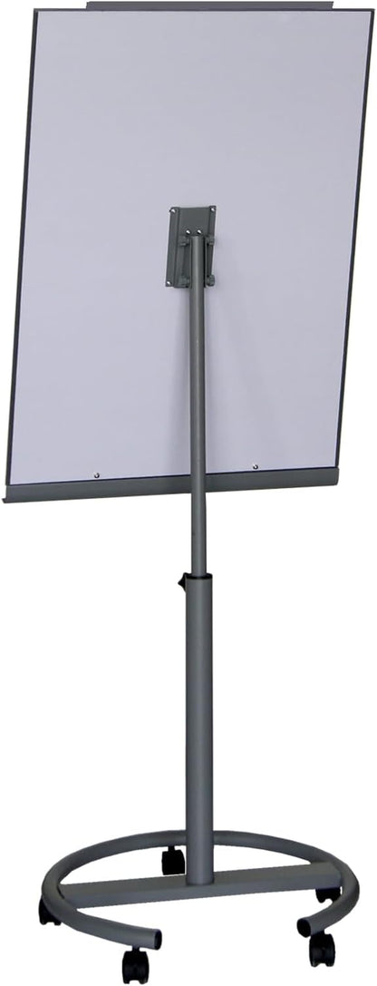 BEST BOARD Magnetic Mobile Whiteboard - 40 x 26 inches, Portable Dry Erase on Rolling Stand with 25 sheets School Paper & Height Adjustable, Grey Easel Flipchart Stand