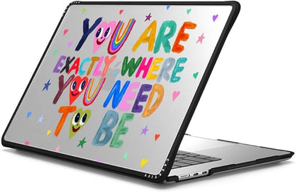 CASETiFY Impact MacBook Air 15" (2023/2024) Case [Enhanced Protective Corner Design/Ventilation Cutouts/Anti-Slip Grip] - You are Exactly Where You Need to be - Clear Black