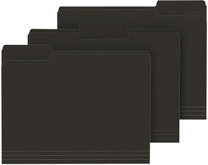File Folder, PANDRI 120 Pack File Folder, 1/3 Cut Tab, Letter Size, Filing Folder for Office School Business, Black