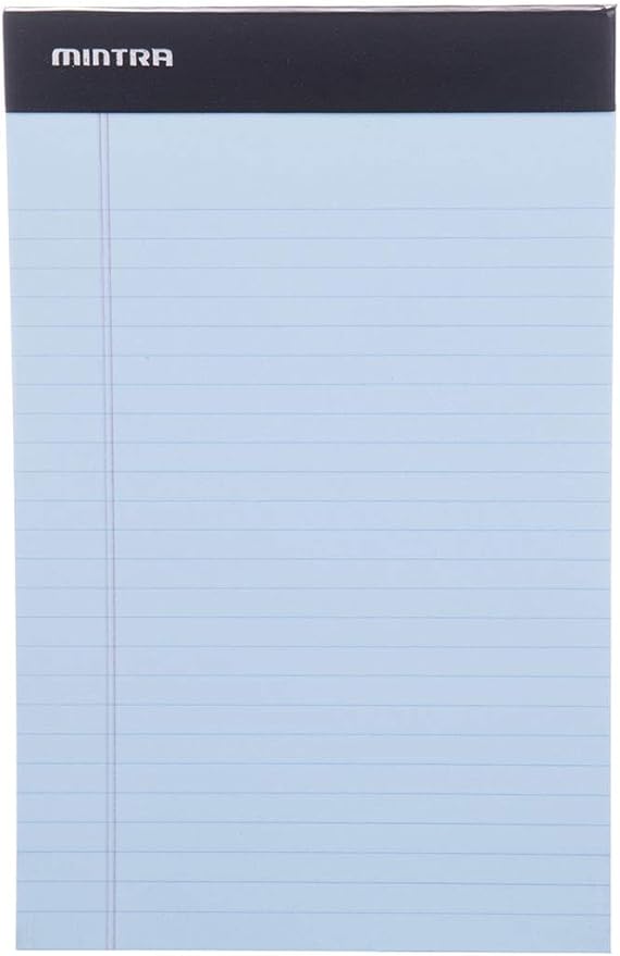 Mintra Office Legal Pads, ((xBasic, 5in x 8in, (Pastel), 36pk (6-6pks)), Narrow Ruled, 50 Sheets per Notepad, Micro perforated Writing Pad, Notebook Paper for School, College, Office, Work