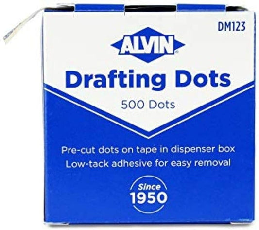 ALVIN Drafting Dots Model DM123 Low Tack Adhesive, Ideal for Drafting, Tracing, Drawing, and Household Use, Easy Removal with No Residue - 500 Dots, 7/8-inch Diameter